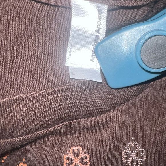 American Apparel women’s Brown T-Shirt chocolate confession y2K sz lg - Picture 2 of 3